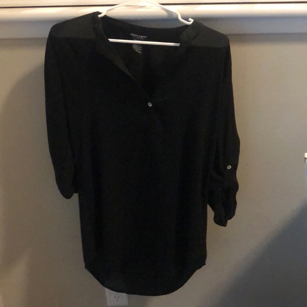 Black 3 quarter length longer top